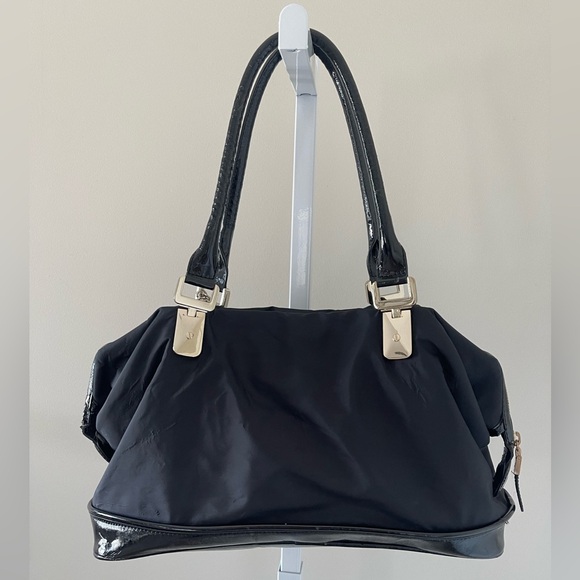 Ann Taylor Black Shoulder Bag with Gold Accents - Picture 3 of 5